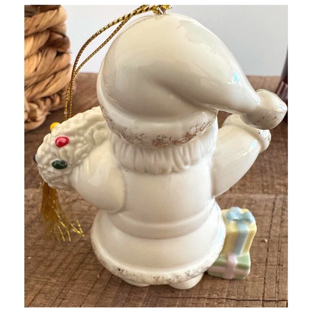 2005 Lenox Greetings From Santa Ornament 24K Gold Accent Cottagecore Home Decor - Picture 10 of 11